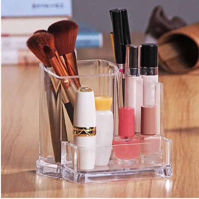 Transparent Makeup Brush Bucket, Acrylic Cosmetics Manager Jewelry Storage Box, Desktop Lipstick Makeup Brush Holder, Lipstick Nail Polish Display Holder Organizer Transparent Makeup Brush Bucket, Acrylic Cosmetics Manager Jewelry Storage Box, Desktop Lipstick Makeup Brush Holder, Lipstick Nail Polish Display Holder Organizer
